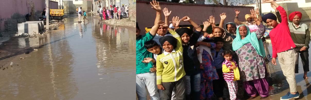 ਧਾਰਮਕ ਅਸਥਾਨਾਂ ਨੂੰ ਜਾਂਦੀ ਸਡ਼ਕ ’ਤੇ ਖਡ਼੍ਹੇ ਗੰਦੇ ਪਾਣੀ ਤੋਂ ਪ੍ਰੇਸ਼ਾਨ ਸ਼ਰਧਾਲੂ, ਲੋਕਾਂ ਵੱਲੋਂ ਨਾਅਰੇਬਾਜ਼ੀ