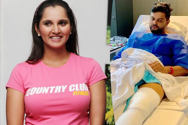 sania tweets at raina  s injury