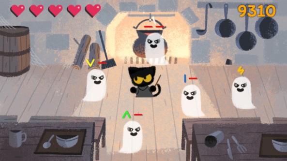 google is celebrating halloween with an adorable game