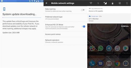 google pixel pixel xl receive 4g volte support with android 7 1 1 nougat update