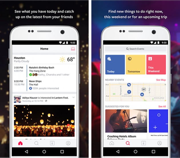 facebook events app comes to android