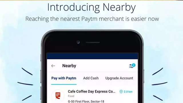 apps paytm nearby service to boost cashless payment