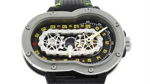 inspired by motorcycles this watch tells time with a working chain drive