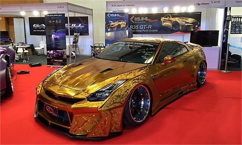usd 1 million gold plated car godzilla on display in dubai