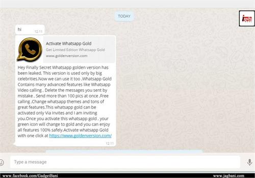 whatsapp gold could be a trap of hackers