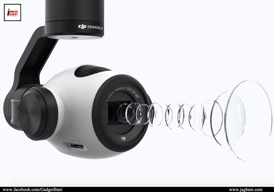 dji s zenmuse z3 drone camera with optical zoom