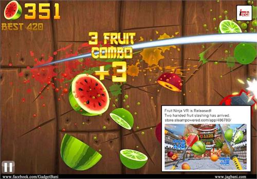 fruit ninja vr is now available for the htc vive