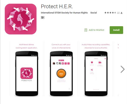 protect her mobile app take care of women saftey everywhere