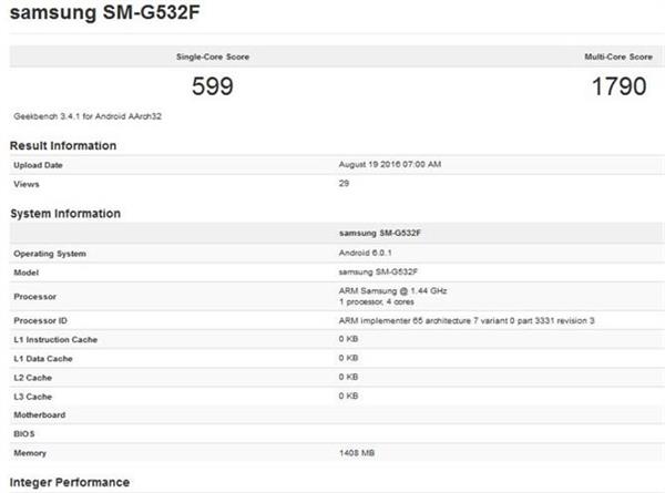 samsung galaxy grand prime 2016 found with android marshmallow