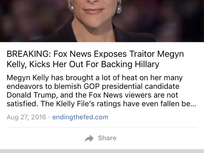 facebook promoted fake news story on trending topics
