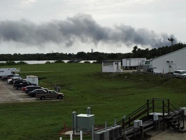 launch pad blast destroys spacex rocket facebook satellite