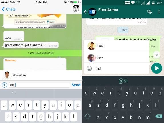 whatsapp finally gets mentions feature for group chats