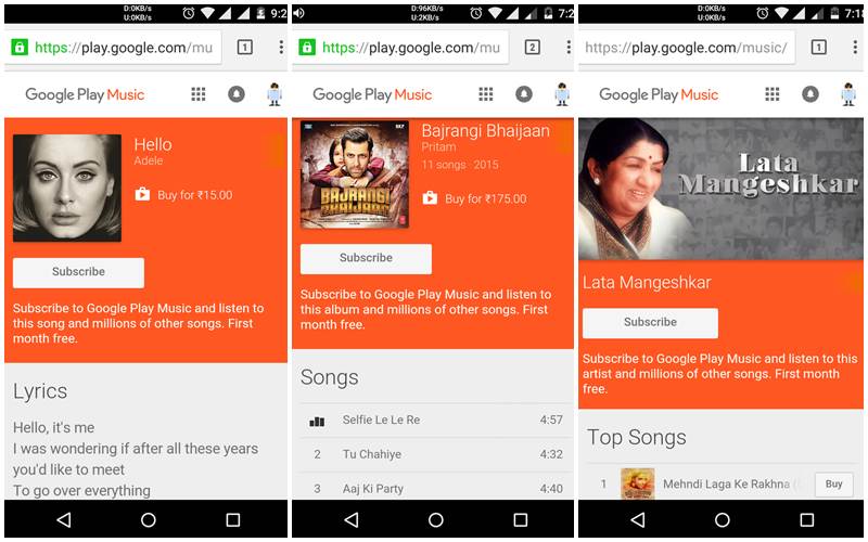 google launched play music store in india