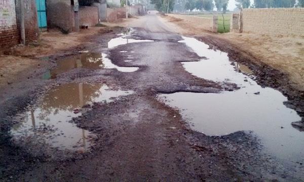 due to water the new road gets damaged