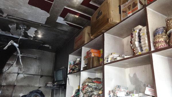 a fire broke out in the shop due to a short circuit