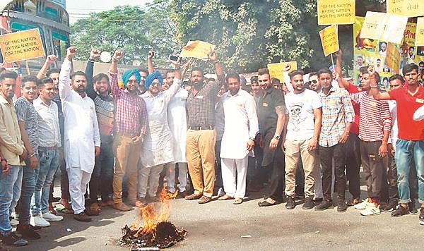 shere punjab youth federation burnt chinese equipment