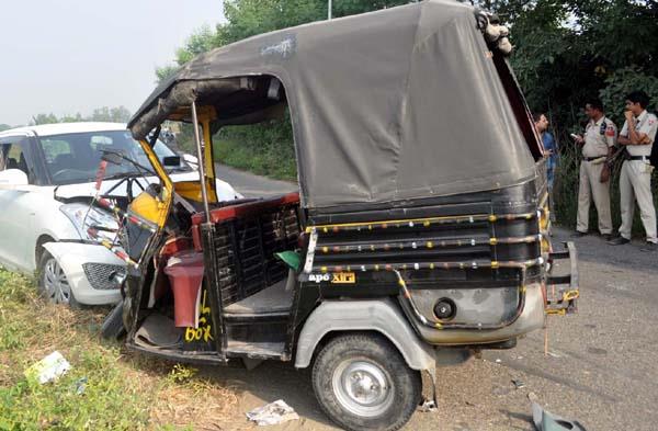 a speeding car rolled up auto