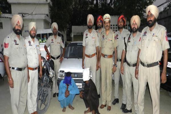 two members of chor gang arrested  car and motorcycle recovered