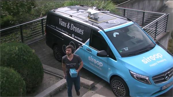 mercedes benz  matternet try out drone plus van deliveries