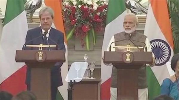 pm modi and italian pm paolo gentiloni issue joint statement
