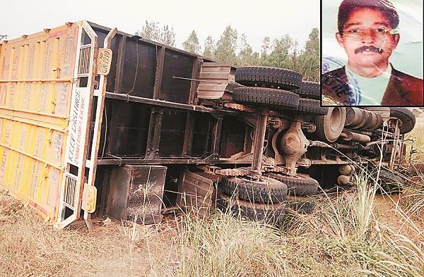 uncontrollable container crushes motorcycle rider  death