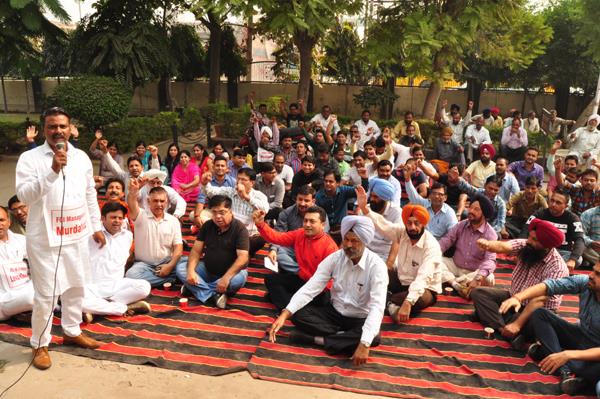 f  was i have the employees staged protest outside the district office