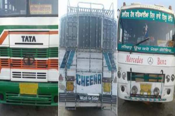 close to a dozen school vans without permit buses