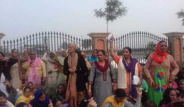 anganwadi employees union was the dharna given next to the office