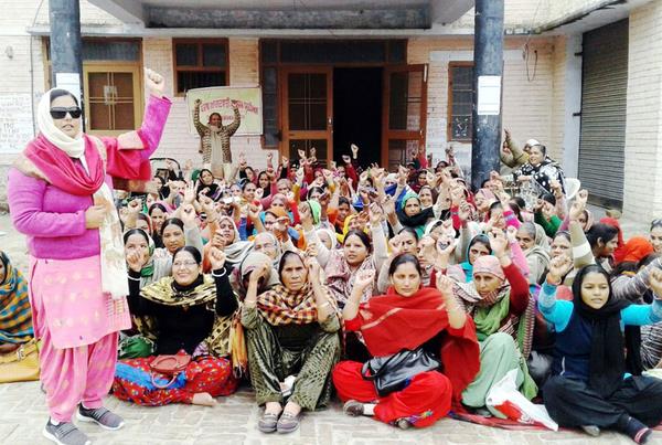 all punjab anganwadi employees union protests