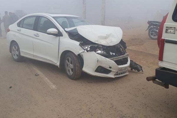 the fog caused three vehicles collision  2 was critical