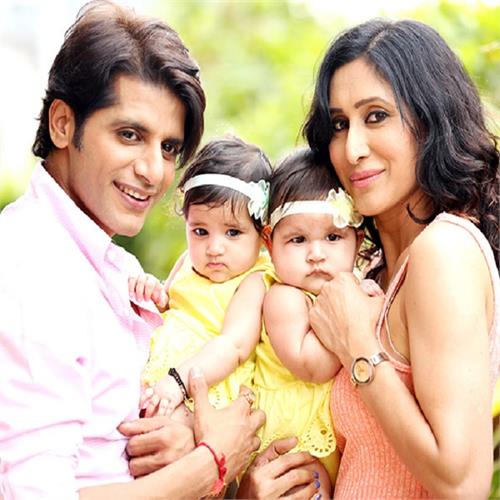 photo shoot with their twin daughters made by tv actor karanveer