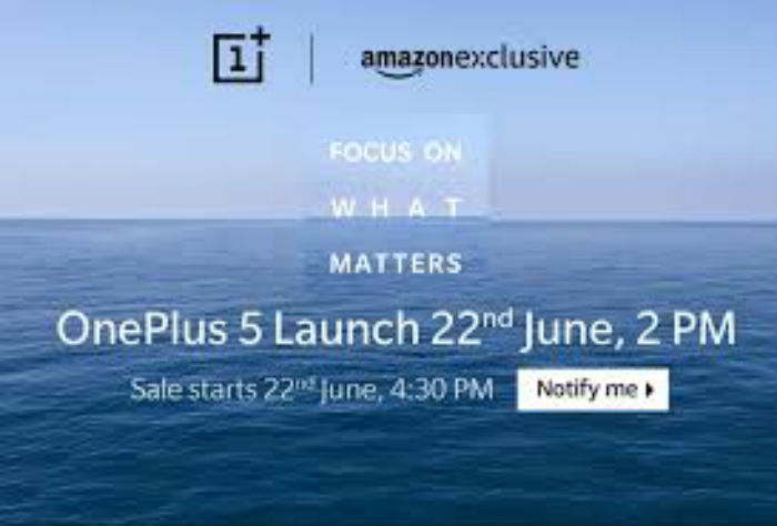 ਐਮਾਜ਼ਾਨ ਇੰਡੀਆ ''ਤੇ ਉਪਲੱਬਧ ਹੋਵੇਗਾ OnePlus 5 ਸਮਾਰਟਫੋਨ