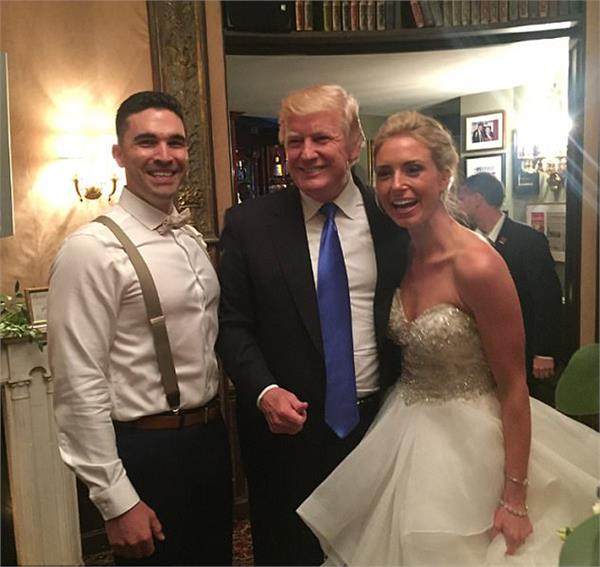 donald trump swings by a reception held at his new jersey golf course