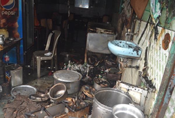 dhaba fire  school and market haphazardly