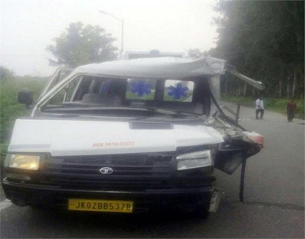 trolley collides with ambulance 