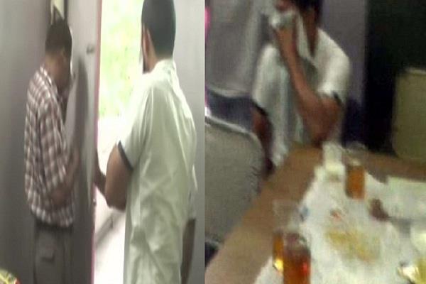 drunk whisky in office