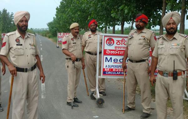 the road to gurdwara ghallughara sahib  which is still under police