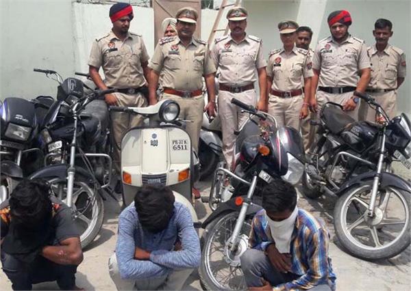 three arrested including 10 stolen vehicles