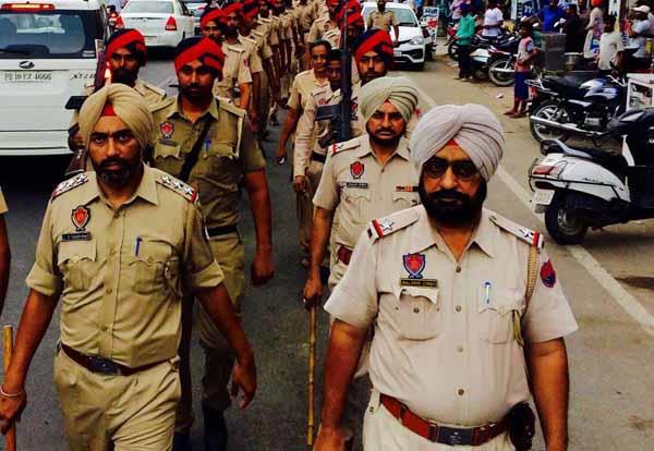 the police carried out the flag march