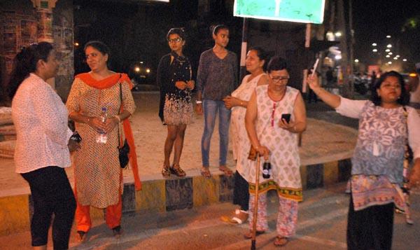 the women powerfully challenged by walking on the road at night