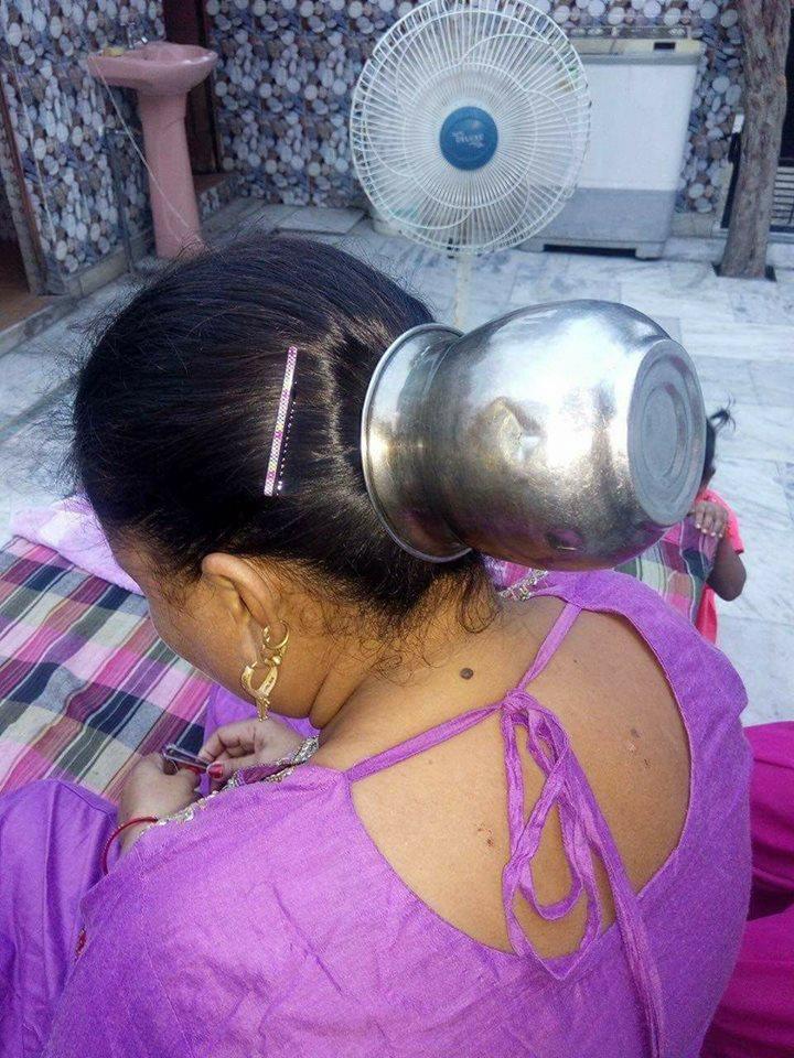 security on woman  s  hair