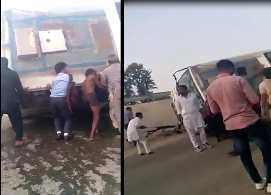 ਕਾਰ ਨੂੰ ਓਵਰਟੇਕ ਕਰਨ ਦੇ ਚੱਕਰ ''ਚ ਯਾਤਰੀਆਂ ਨਾਲ ਭਰੀ ਬੱਸ ਪਲਟੀ