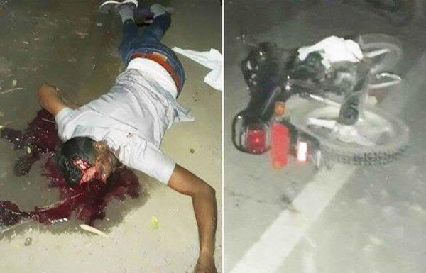 death of a motorcycle by driving a vehicle