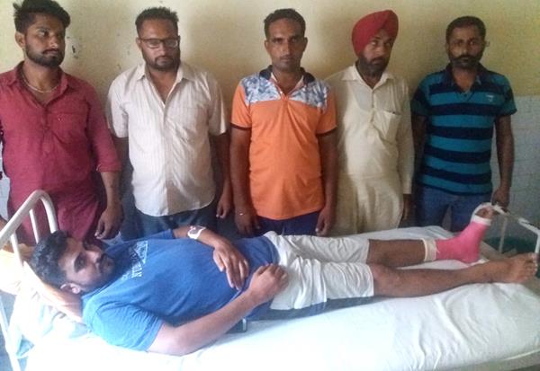 the police beat the young man the leg bones broke