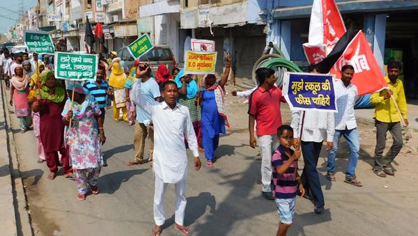 cleaning workers removed protest march