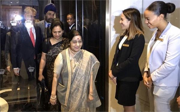 sushma swaraj in new york to attend un general assembly meet