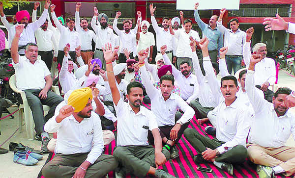 ਵਕੀਲਾਂ ਨੇ ਕੰਮਕਾਜ ਬੰਦ ਕਰ ਕੇ ਐੱਸ. ਡੀ. ਐੱਮ. ਦਫਤਰ ਅੱਗੇ ਦਿੱਤਾ ਧਰਨਾ