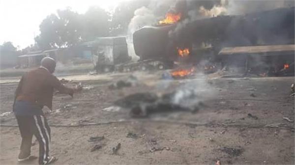 oil tanker road crash 60 killed