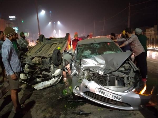amritsar road accident 2 injured