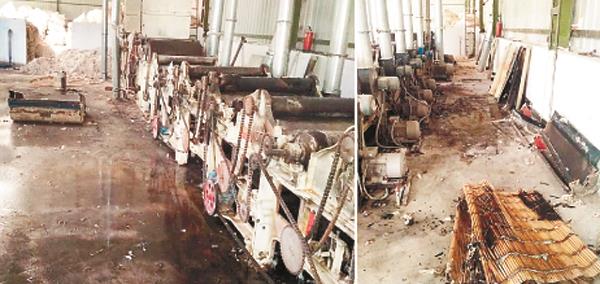 factory fire  millions of losses due to cracking and decaying machinery